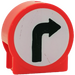 Duplo Red Round Sign with Right Turn Arrow with Round Sides (41970 / 43197)