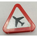 Duplo Red Sign Triangle with Black Airplane Sticker (42025)