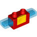 Duplo Red Siren Brick with Yellow Button and Blue Lights (51273)