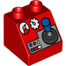 Duplo Red Slope 2 x 2 x 1.5 (45°) with Joystick, Gauges, and Buttons (6474 / 52539)