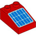 Duplo Red Slope 2 x 3 22° with Blue Solar Panel (35114 / 104381)