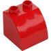 Duplo Red Slope 45° 2 x 2 x 1.5 with Curved Side (11170)