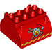 Duplo Rot Tank oben 4 x 4 x 2 mit Feuer Logo (12147)