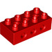 Duplo Red Technic Brick 2 x 4 (3 Holes) (6517 / 75349)