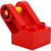 Duplo Red Toolo Brick 2 x 2 with Angled Bracket with Forks and Two Screws without Holes on Side