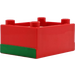 Duplo Red Train Cabin base with Green Stripe (6407)