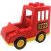 Duplo Red Vehicle Truck with Covered Bed, Yellow Undercarriage and ZOO