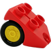 Duplo Red Wheel Assembly with 4 Studs and Hitch