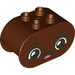 Duplo Reddish Brown Brick 2 x 4 x 2 with Rounded Ends with Happy Face (6448 / 105438)