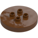 Duplo Reddish Brown Plate 4 x 4 Round (15516)