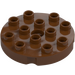 Duplo Reddish Brown Round Plate 4 x 4 with Hole and Locking Ridges (98222)