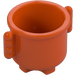 Duplo Rötliches Orange Pot mit Grip Griffe mit Rippen (5729)