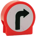 Duplo Round Sign with Right Turn Arrow with Round Sides (41970)