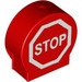 Duplo Rond Sign avec blanc &#039;STOP&#039; sign avec côtés ronds (41970 / 43037)