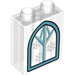 Duplo Transparent Brick 1 x 2 x 2 with arched window and snowflakes with Bottom Tube (15847 / 52335)