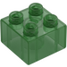 Duplo Transparent Green Brick 2 x 2 (3437 / 89461)