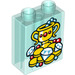 Duplo Transparent Light Blue Brick 1 x 2 x 2 with gems and treasure with Bottom Tube (29382 / 36792)