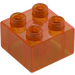 Duplo Transparant oranje Steen 2 x 2 (3437 / 89461)