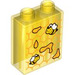 Duplo Transparent Yellow Brick 1 x 2 x 2 with Honeycomb and bees with Bottom Tube (15847 / 105405)