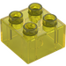 Duplo Jaune Transparent Brique 2 x 2 (3437 / 89461)