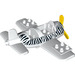 Duplo White Airplane with Zebra Stripes (62780)