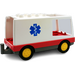 Duplo White Ambulance with with EMT Star and Yellow Wheels (without Door)