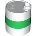 Duplo White Barrel 2 x 2 x 2 with Green Stripe (12020 / 63015)