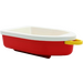 Duplo White Boat with Red Base and Yellow Tow Loop (4677 / 74203)