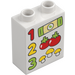 Duplo White Brick 1 x 2 x 2 with 1 2 3 Tomato and Mushrooms with Bottom Tube (15847 / 104377)