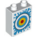 Duplo Bianco Mattoncino 1 x 2 x 2 con Bullseye e Splash con tubo alla base (1356 / 15847)