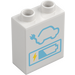 Duplo Biały Cegła 1 x 2 x 2 z Electric Charging punkt I Bateria Power Indicator z dolną rurką (15847 / 77947)