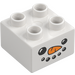 Duplo White Brick 2 x 2 with snowman face (3437 / 33344)