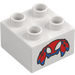 Duplo White Brick 2 x 2 with Spiderman Creature (3437)