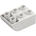 Duplo White Brick 2 x 3 with Inverted Slope Curve (98252)