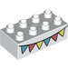 Duplo White Brick 2 x 4 with Bunting (3011 / 74836)