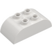 Duplo White Brick 2 x 4 with Curved Sides (98223)