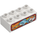 Duplo White Brick 2 x 4 with Sandwich, Fish and Coffee (3011 / 38982)