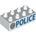 Duplo Blanc Brique 2 x 4 avec Argent Badge et &quot;Police&quot; (3011 / 61322)