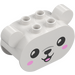 Duplo White Brick 2 x 4 x 2.5 Curved with Ears and Bear (84811)