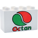 Duplo White Brick 2 x 4 x 2 with Octan Logo (31111 / 43200)