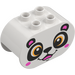 Duplo White Brick 2 x 4 x 2 with Rounded Ends with Panda Head (6448 / 43507)