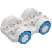 Duplo White Car with Blue Wheels (35026)