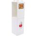 Duplo White Column 2 x 2 x 6 with drawer slot and red doorbell with number &#039;28&#039; sign Sticker
