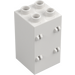 Duplo Valkoinen Column Palikka 2 x 2 x 3 jossa Sarana Haarukka (69714)