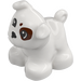 Duplo White Dog - Pug with Dark Red Patches (78255)