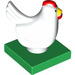 Duplo Blanco Hen en Verde Base (75021)