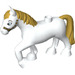Duplo White Horse with Gold Mane and Bridle (1376 / 26137)