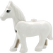 Duplo Blanco Caballo con Movable Cabeza con Eyelashes