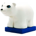 Duplo Bianco Polar Orso su Blu Base Occhi rotondi (2334)