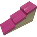 Duplo White Roofpiece Slope 17 2 x 6 Stepped with Dark Pink Shingles (6465)